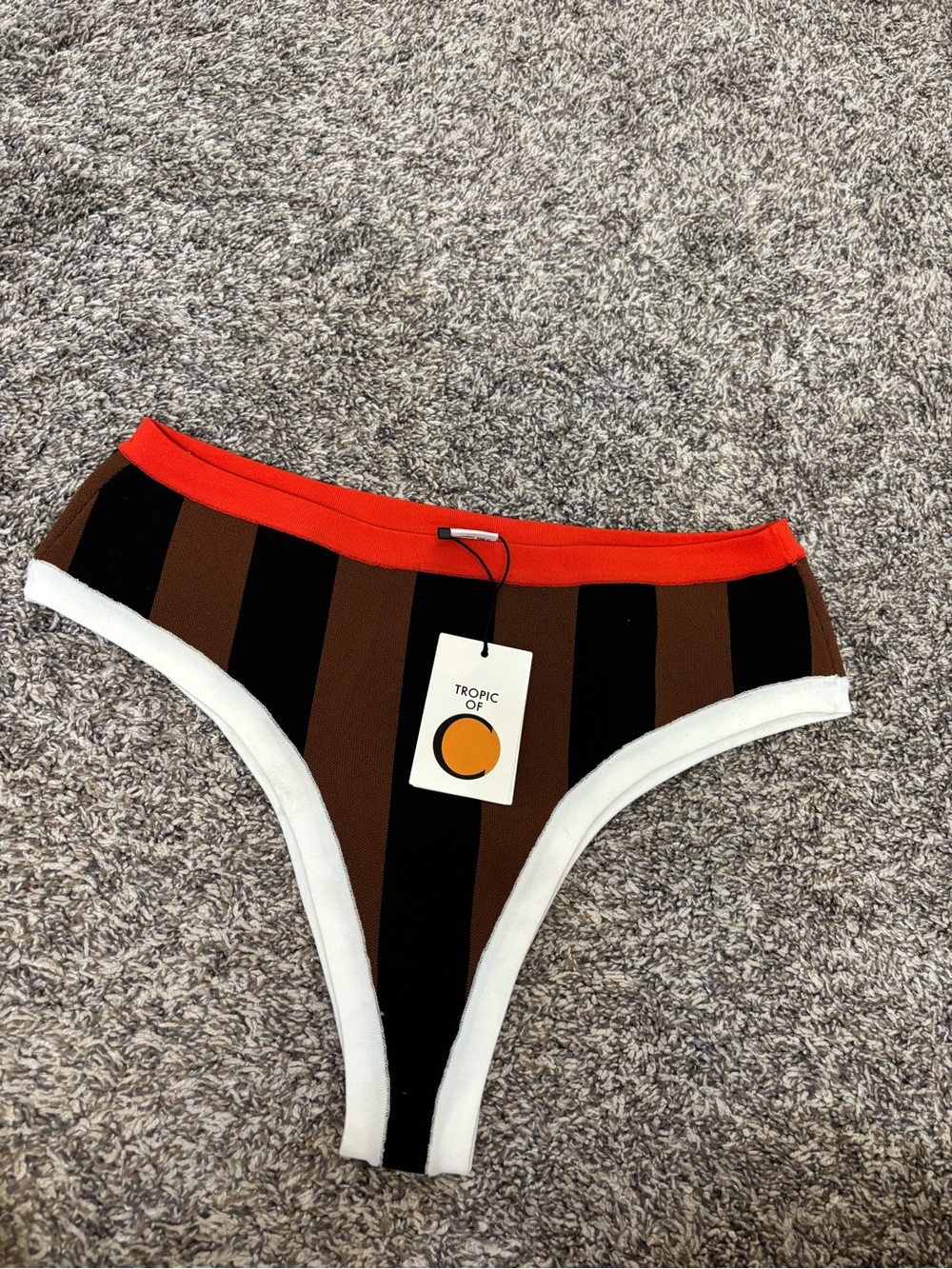 Tropic Of La Plague Striped Bikini Bottoms Sz Medium